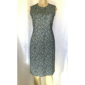 Jarbo Dress Chevron Navy White Sheath Sleeveless